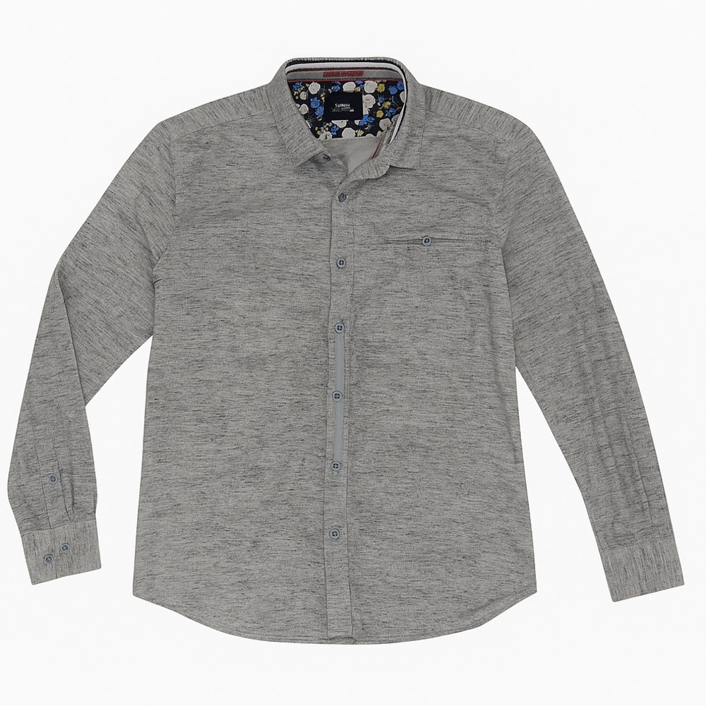 Denim & Flower Gray Casual Button Down Shirt